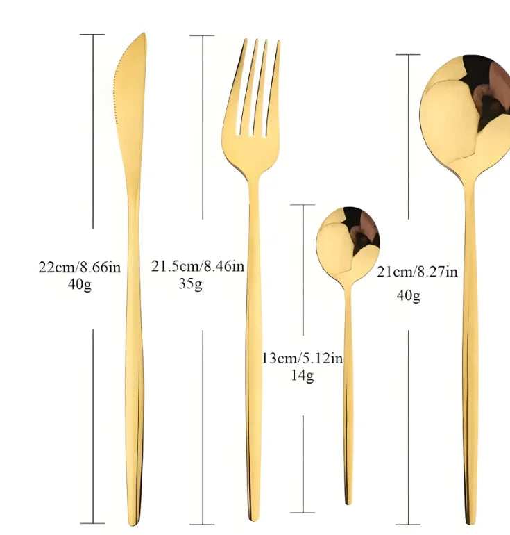 Portuguese Style Stainless Steel Tableware Set, Lightweight Knife Fork Spoon for Hotel & Western Dining