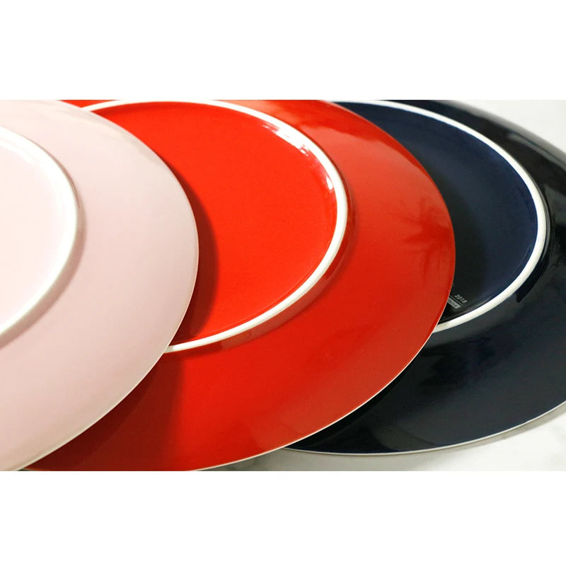 Modern Pure Color Ceramic Dinnerware Set, Steak Plates, Deep Soup Bowls, Pasta Plates & Serving Dishes