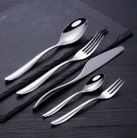 304 Stainless Steel Tableware Set, Elegant Western Steak Knife Fork Spoon, High-End Hotel & Restaurant Flatware