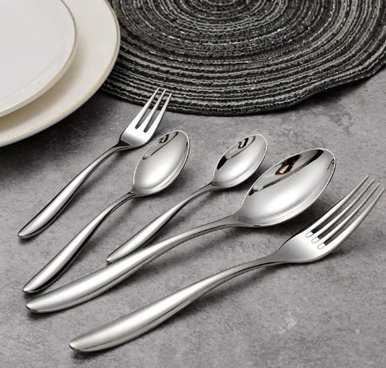 304 Stainless Steel Tableware Set, Elegant Western Steak Knife Fork Spoon, High-End Hotel & Restaurant Flatware