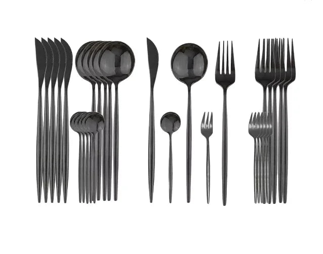 Portuguese Style Stainless Steel Tableware Set, Lightweight Knife Fork Spoon for Hotel & Western Dining