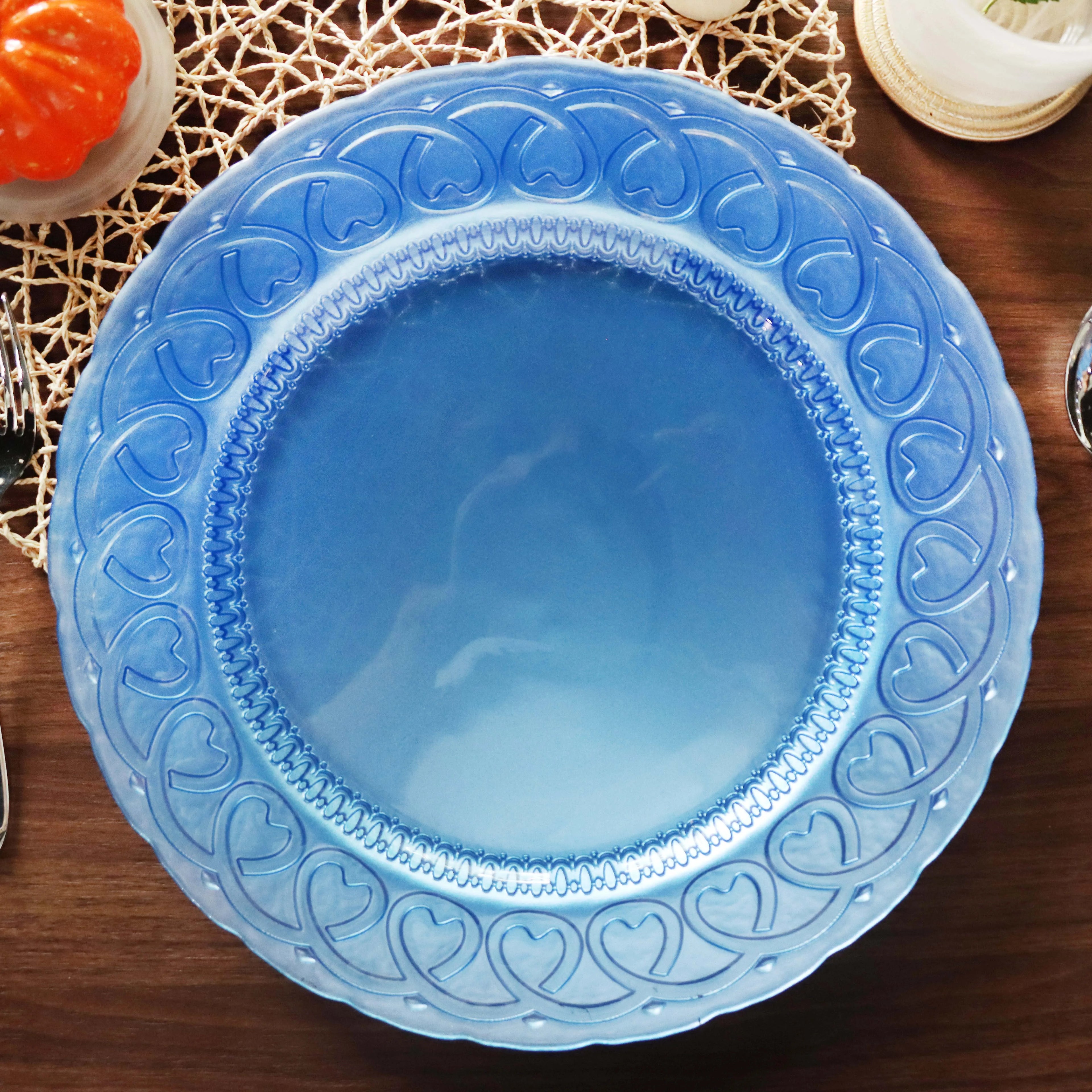 European Style Snow Glass Plate, Electroplated Gold Wedding Charger Plate with Flower Design