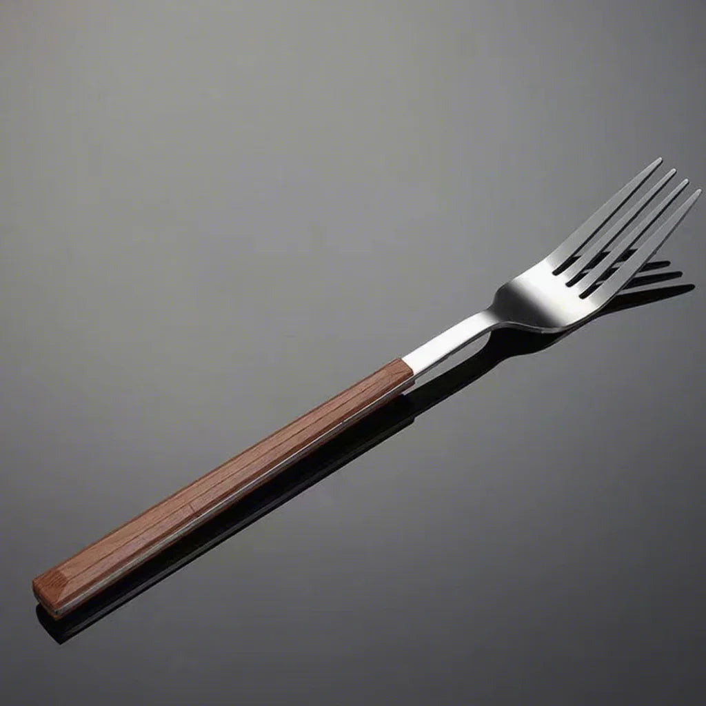 High Quality Wood Grain ABS Handle Stainless Steel Cutlery Set, Reusable Flatware
