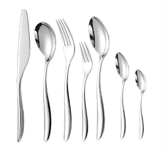 304 Stainless Steel Tableware Set, Elegant Western Steak Knife Fork Spoon, High-End Hotel & Restaurant Flatware