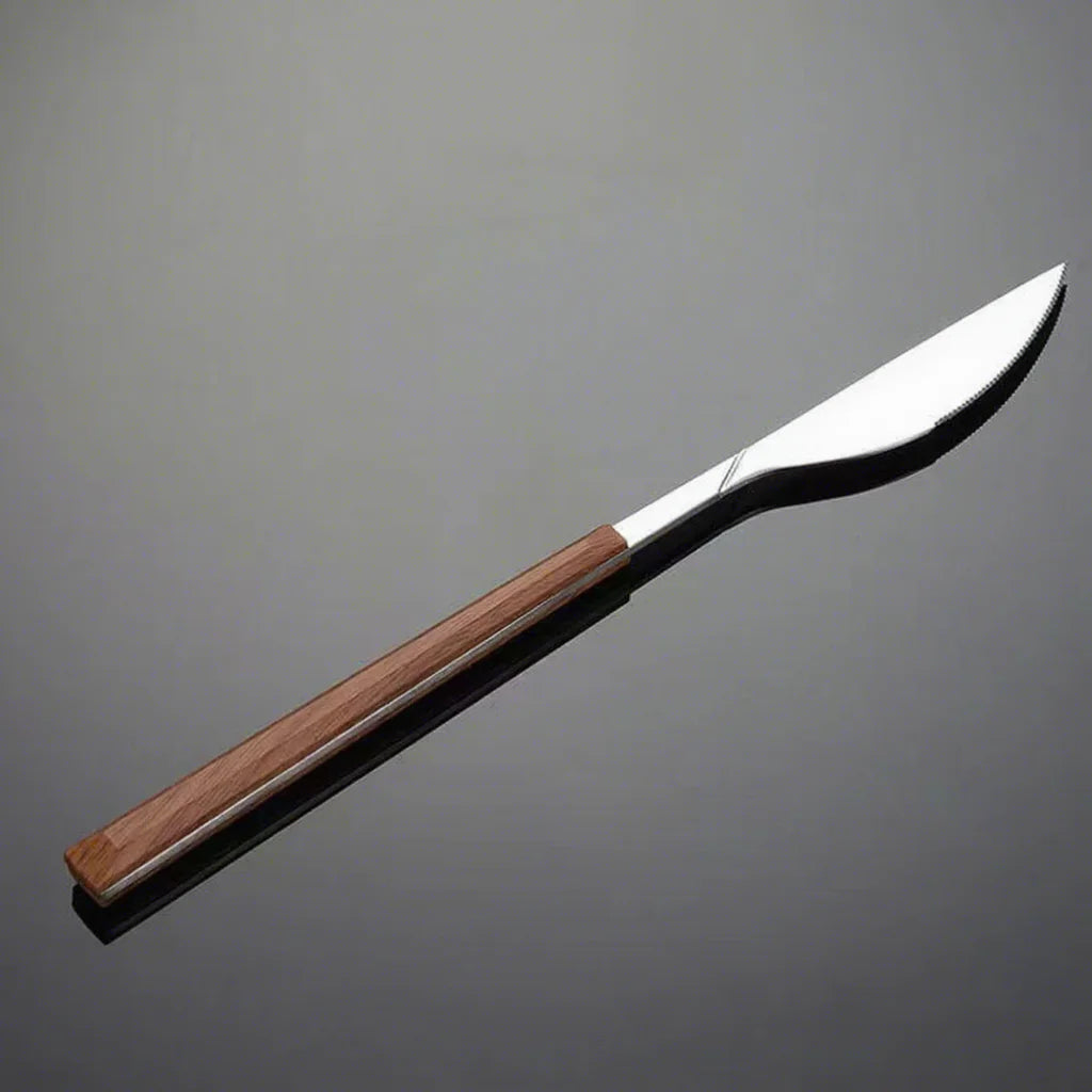 High Quality Wood Grain ABS Handle Stainless Steel Cutlery Set, Reusable Flatware