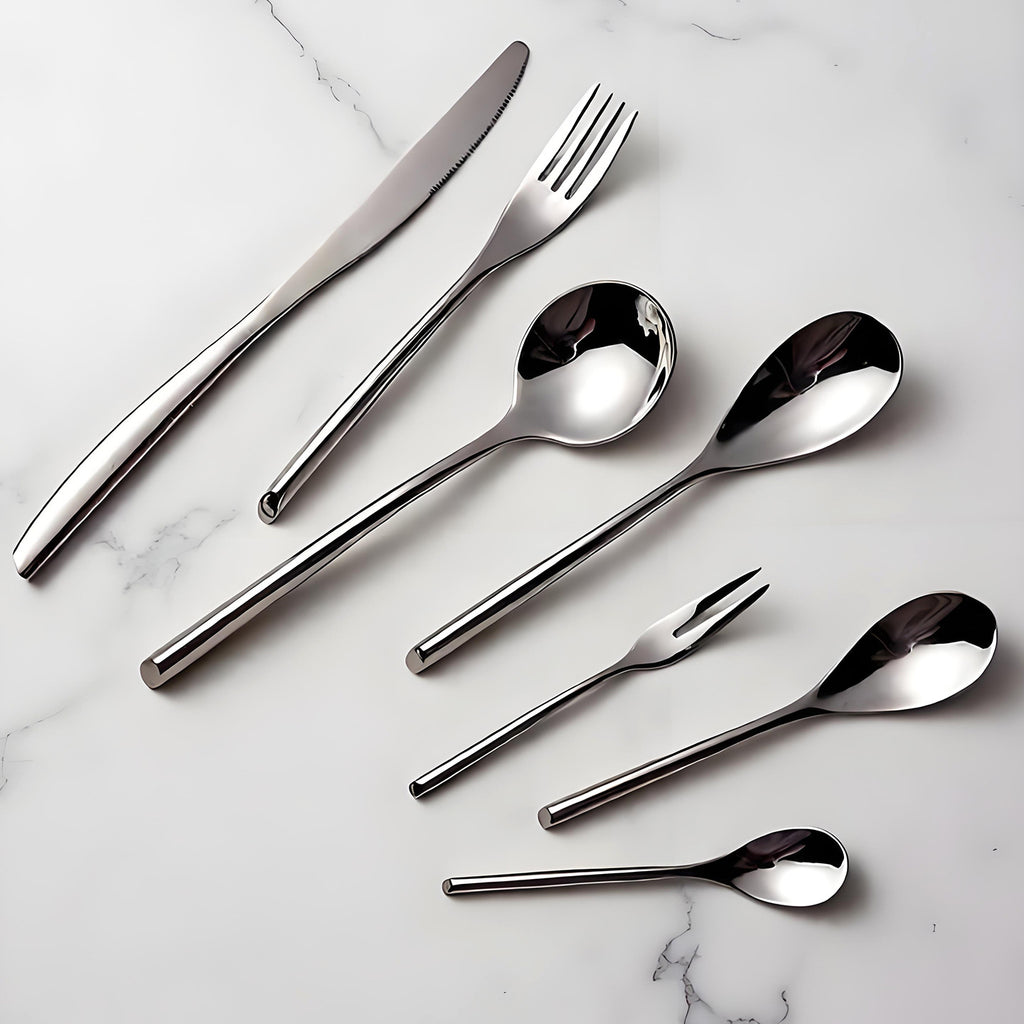 18/8 304 Stainless Steel Gold Plated Cutlery Set, High-End Golden Flatware for Elegant Wedding & Gift