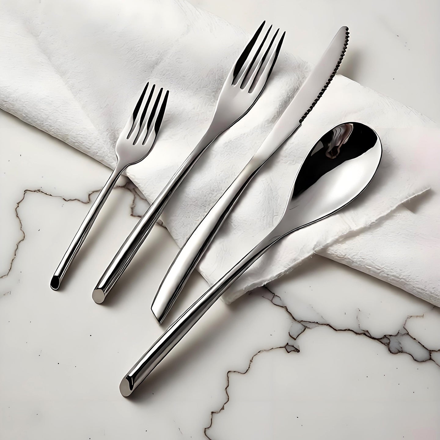 18/8 304 Stainless Steel Gold Plated Cutlery Set, High-End Golden Flatware for Elegant Wedding & Gift