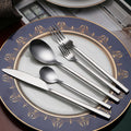 Modern 304 Stainless Steel Cutlery Set 4-Piece, Mirror Polish Silverware for Kitchen Hotel Wedding